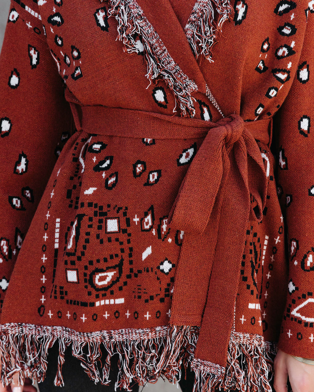 Western Adventures Bandana Fringe Cardigan