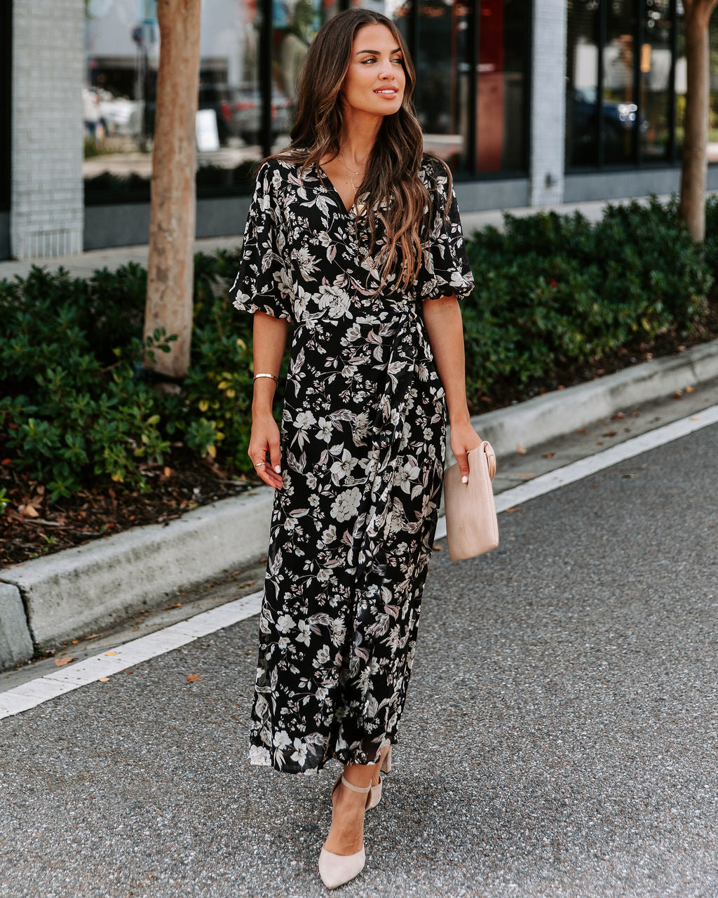 Tasha Floral Wrap Midi Dress