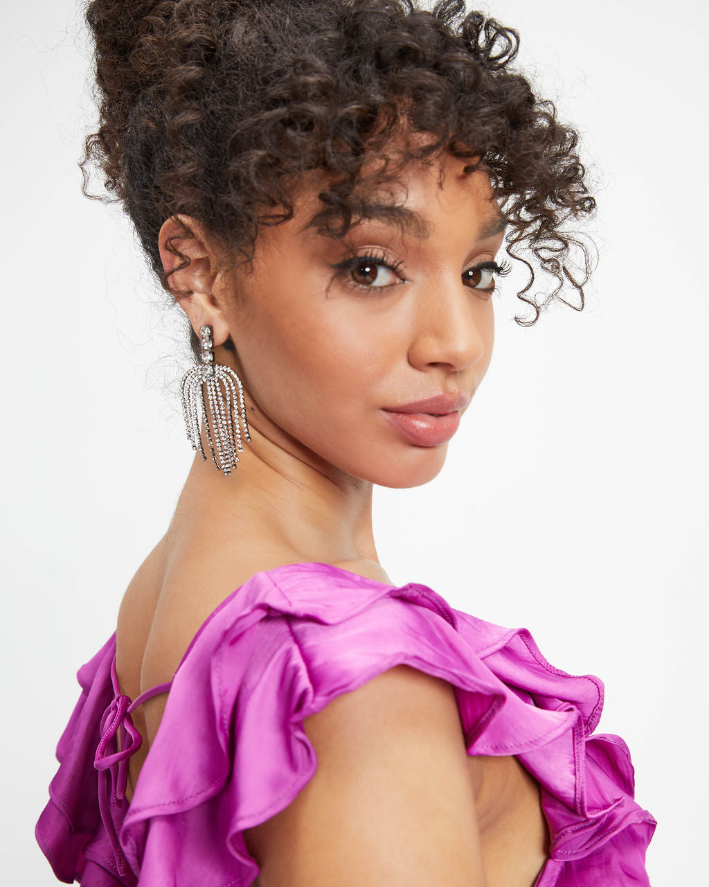 Phantom Chandelier Fringe Drop Earrings - Silver