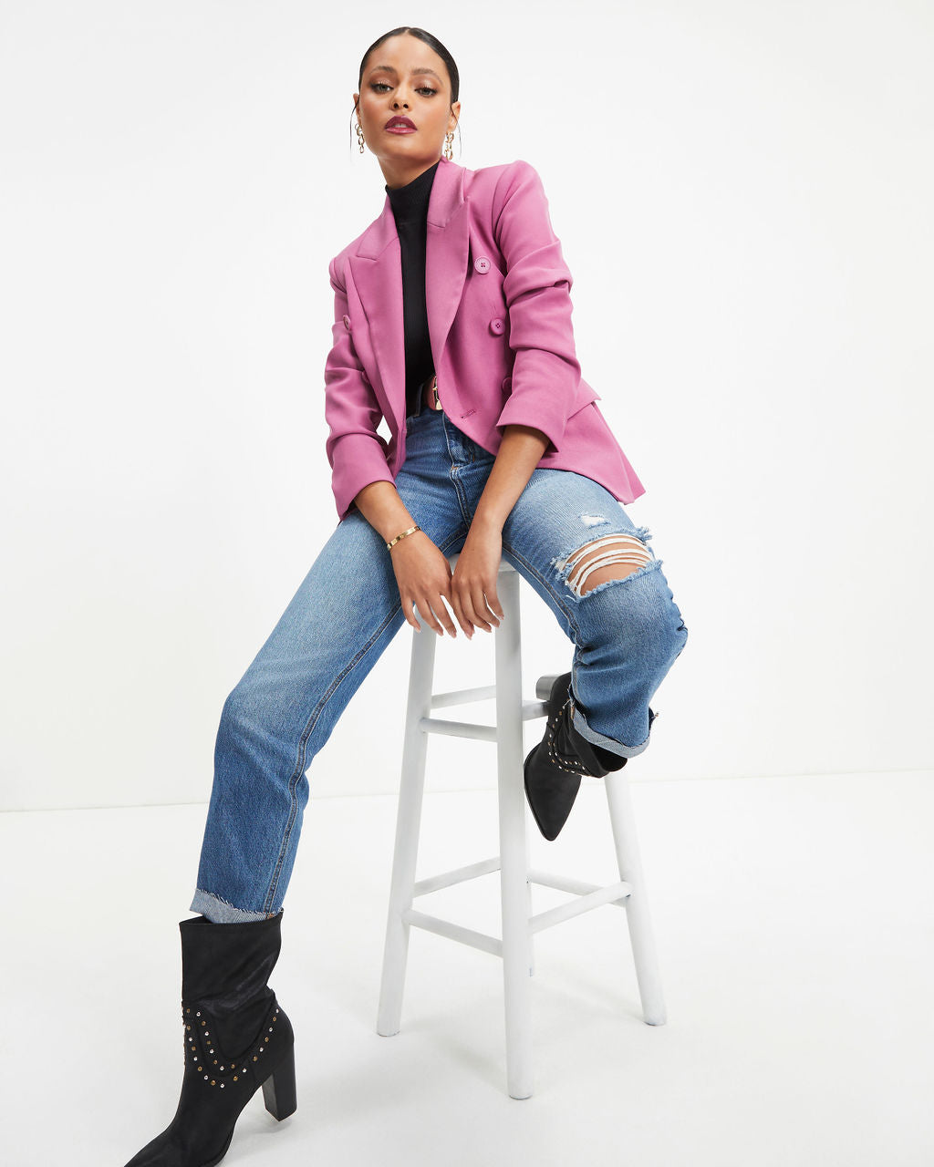 Must Be Baby Pocketed Blazer - Dusty Purple