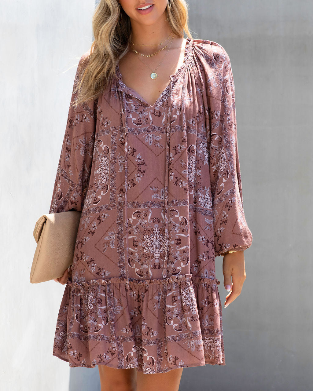 Charly Printed Babydoll Dress