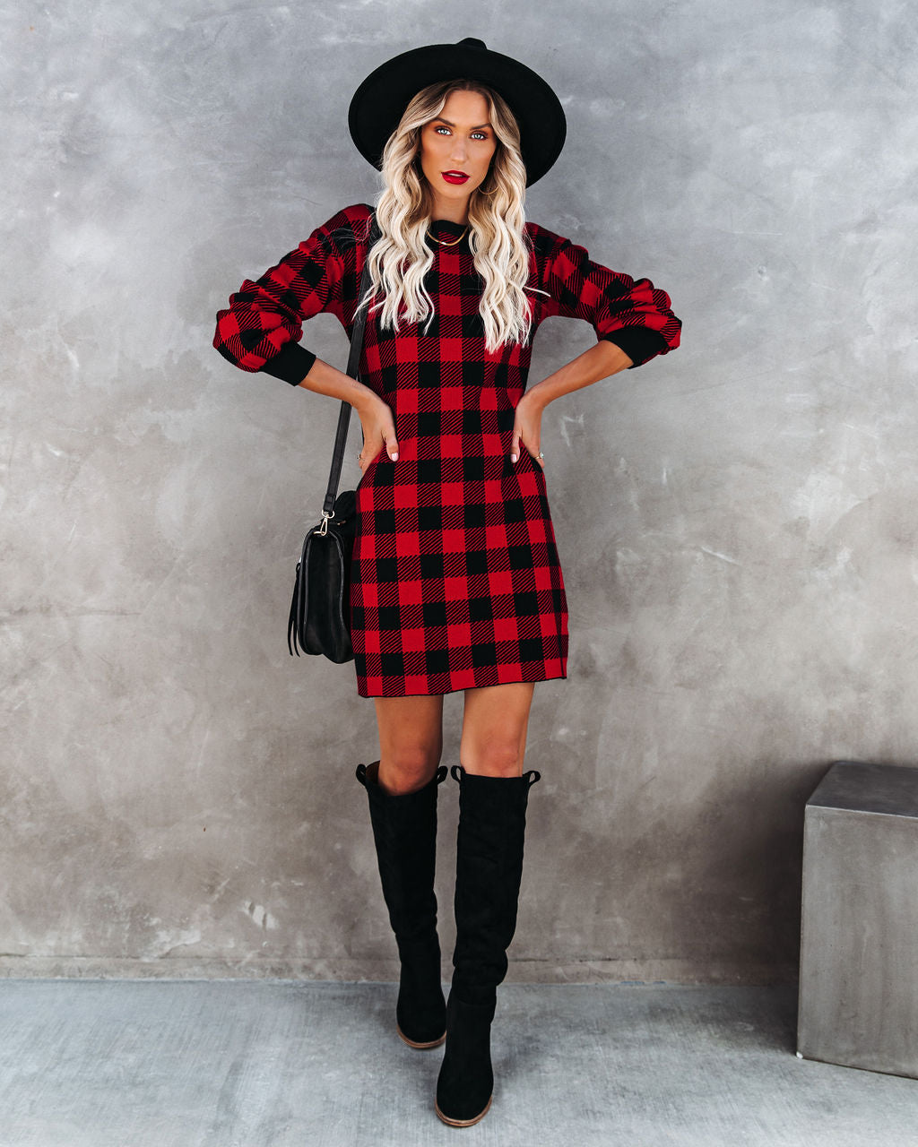 Rochester Gingham Sweater Dress