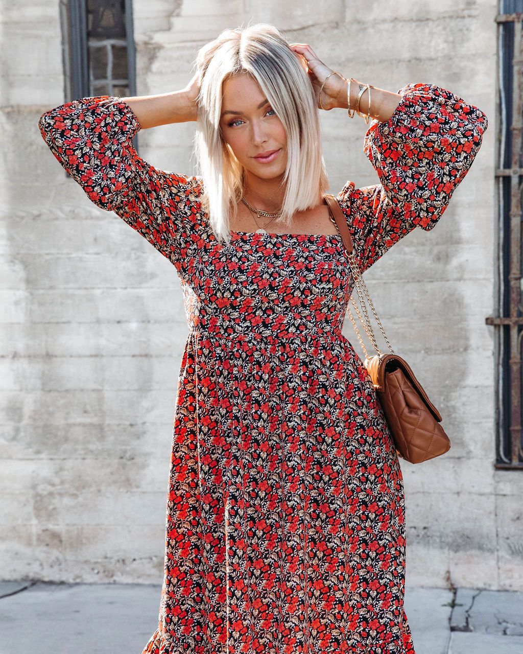 Katie Girl Floral Midi Dress