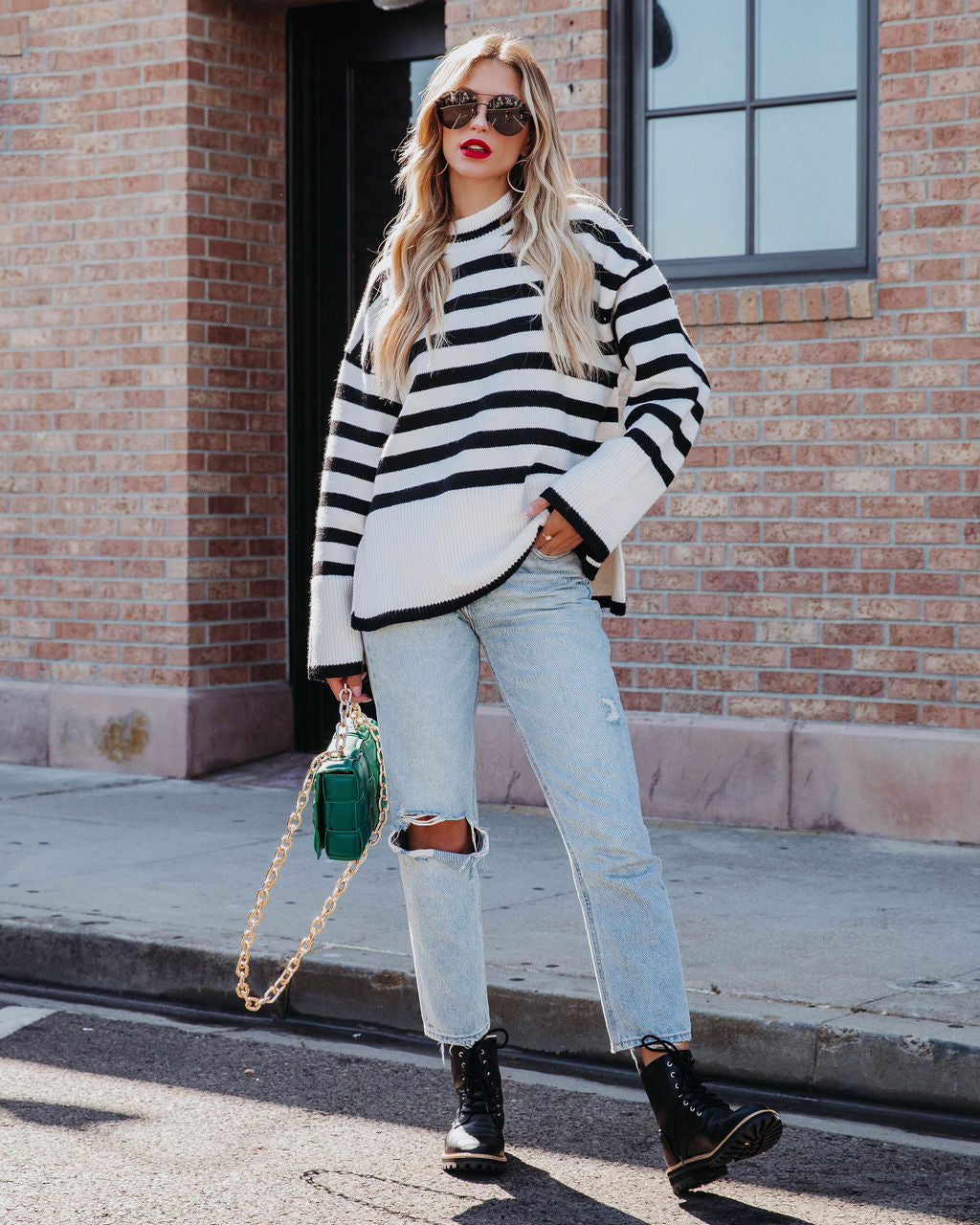 Don't Mind Me Striped Knit Sweater