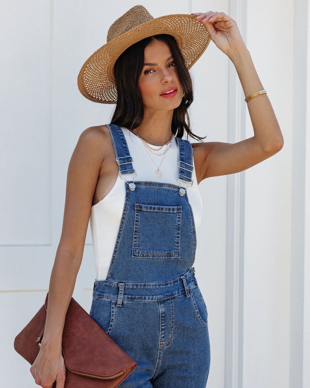 Endsville Bell Bottom Pocketed Overalls - Dark Wash - FINAL SALE
