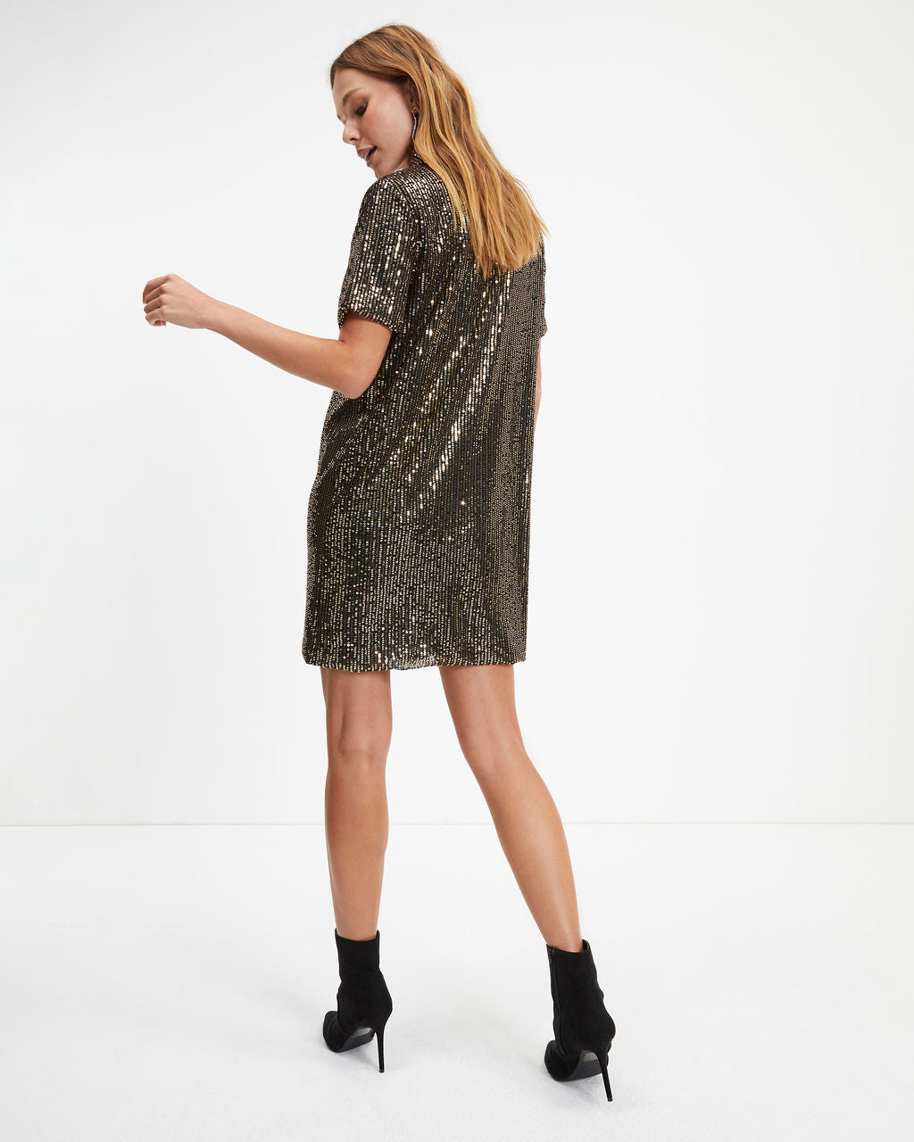 First Class Baby Sequins Shirt Dress