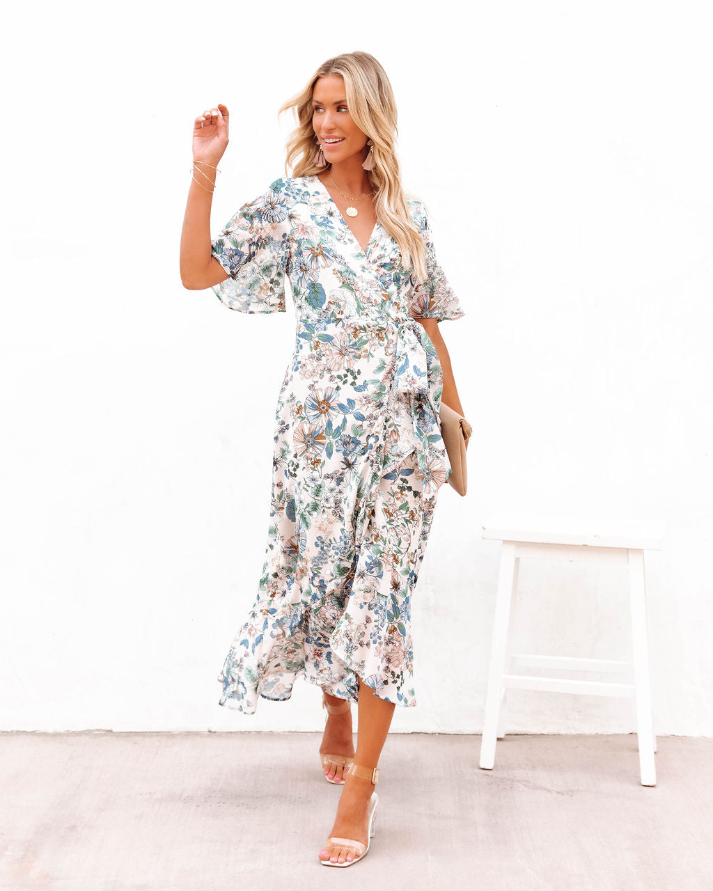 Amaris Floral Wrap Maxi Dress - SALE