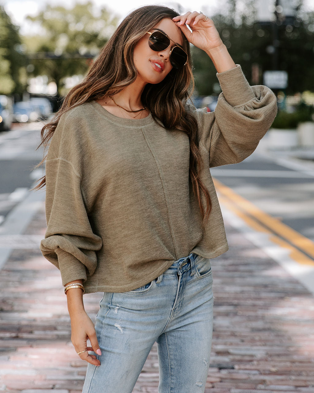Marcela Knit Pullover Sweater - Olive