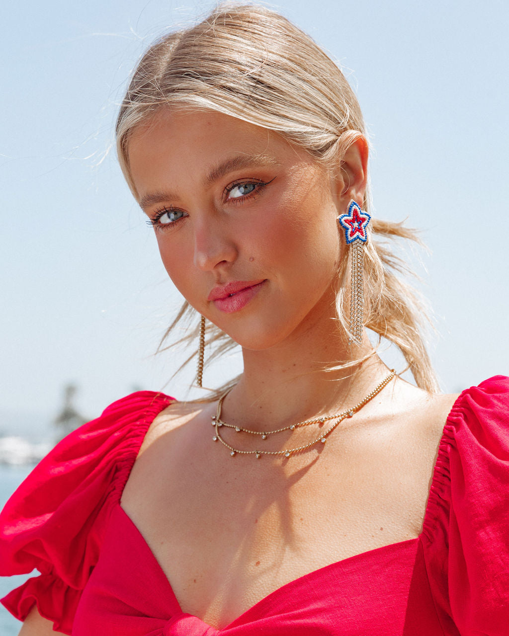 Bursting Star Beaded Fringe Earrings - FINAL SALE