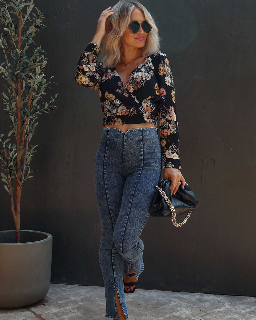 Sweet Tea Floral Drape Top