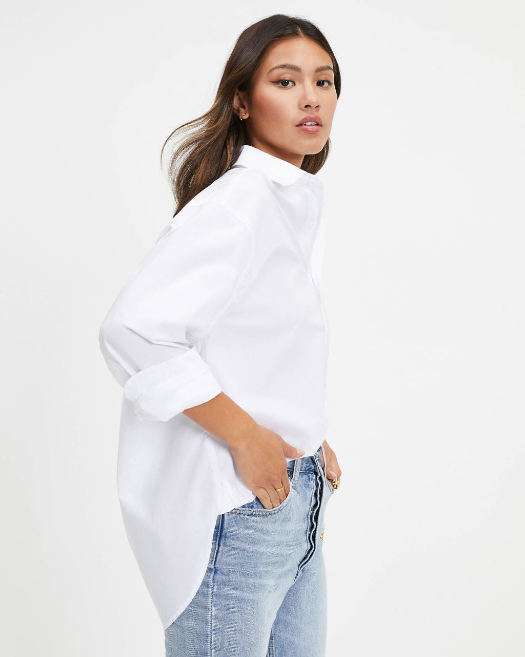 Keep It Moving Button Down Top - White