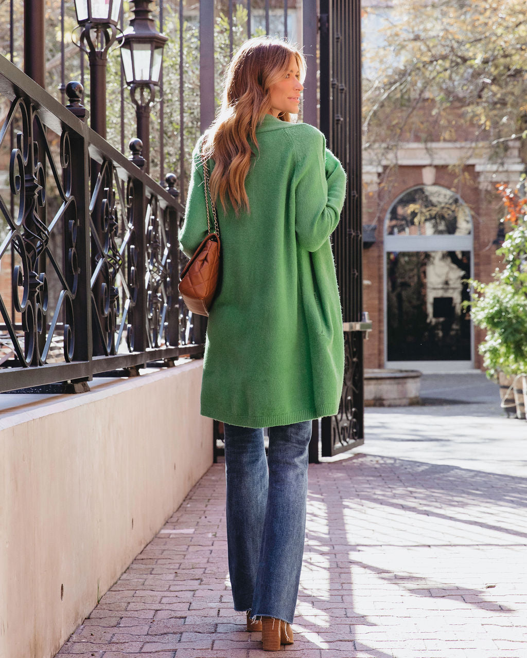 Changing Leaf Pocketed Cardigan - Green