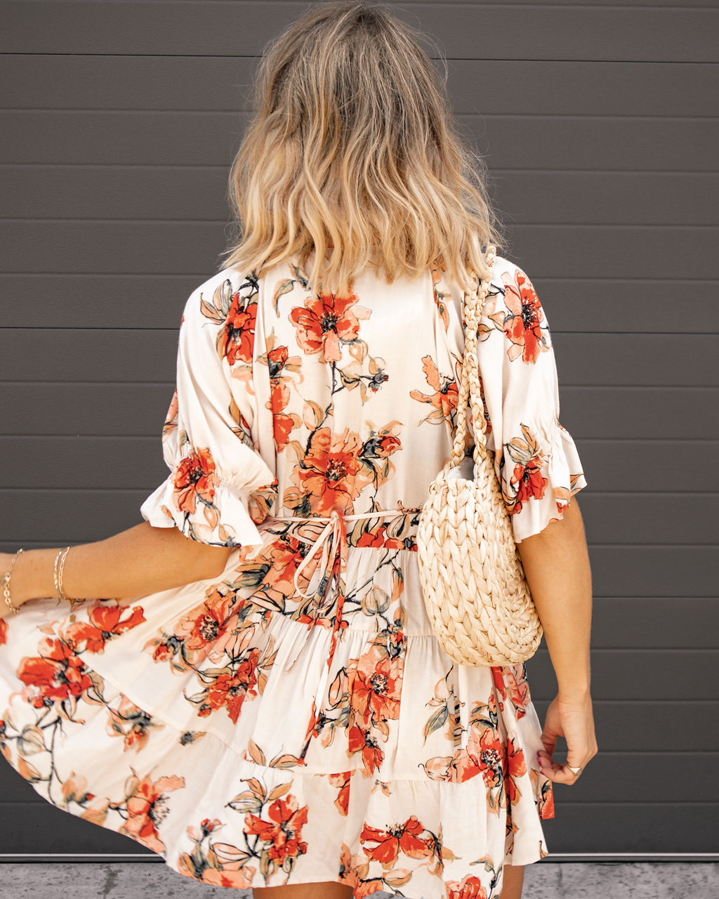 Blooming Grace Floral Tassel Tie Babydoll Dress - FINAL SALE