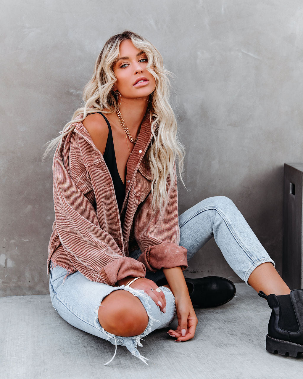 Paddington Distressed Cotton Corduroy Jacket - Camel