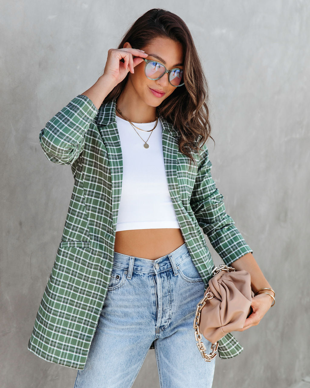 A La Mode Plaid Blazer