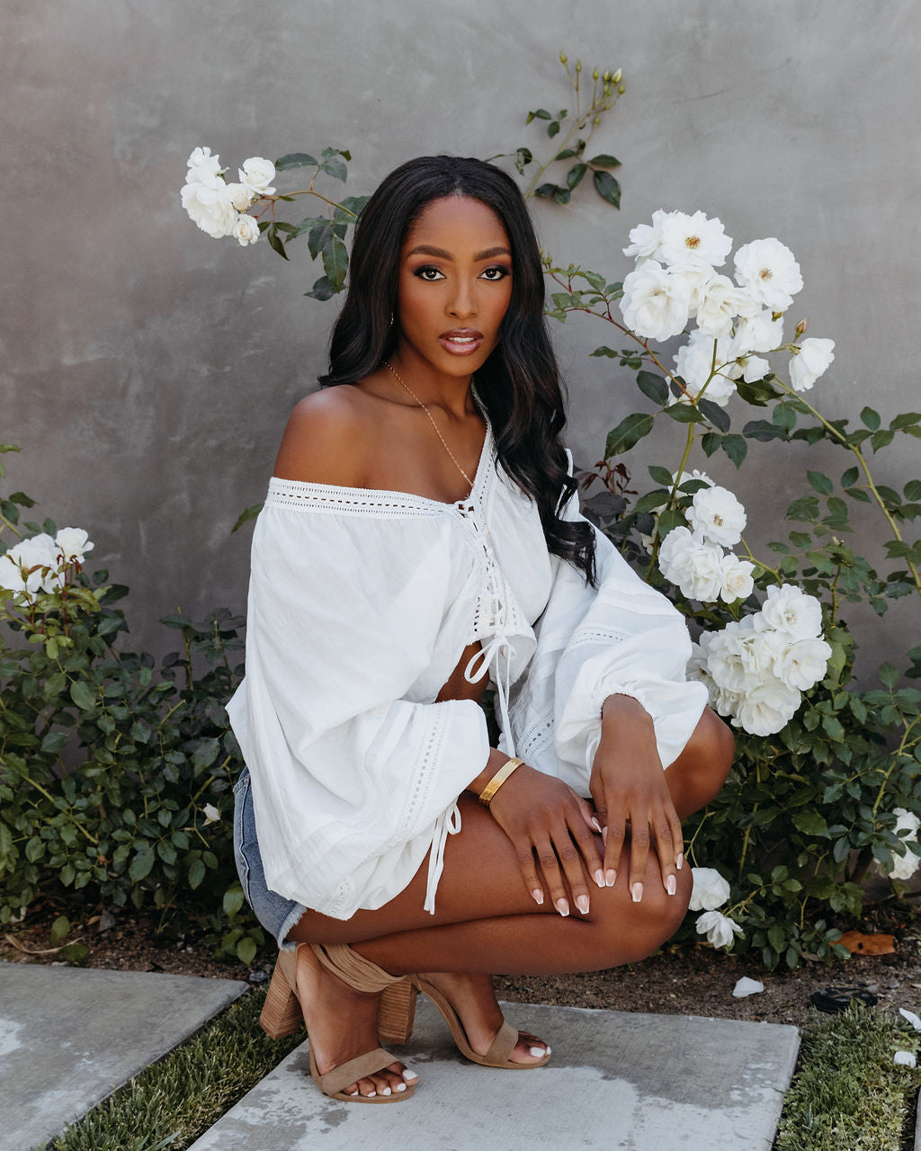 Rowan Cotton Adjustable Billowed Crop Top - FINAL SALE