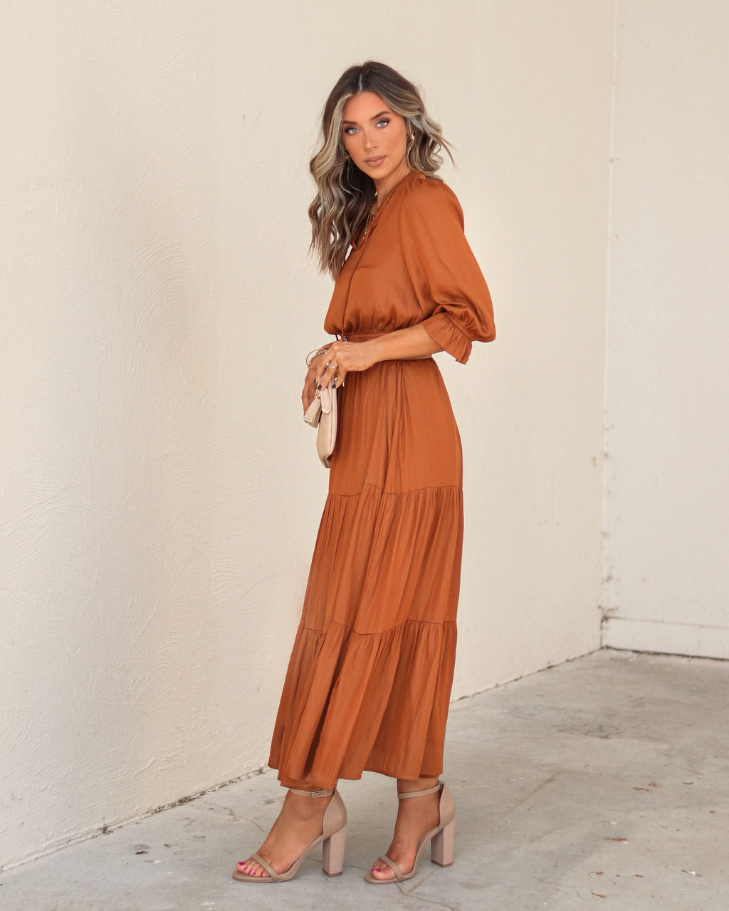 La Vie Boheme Tiered Maxi Dress - Toffee