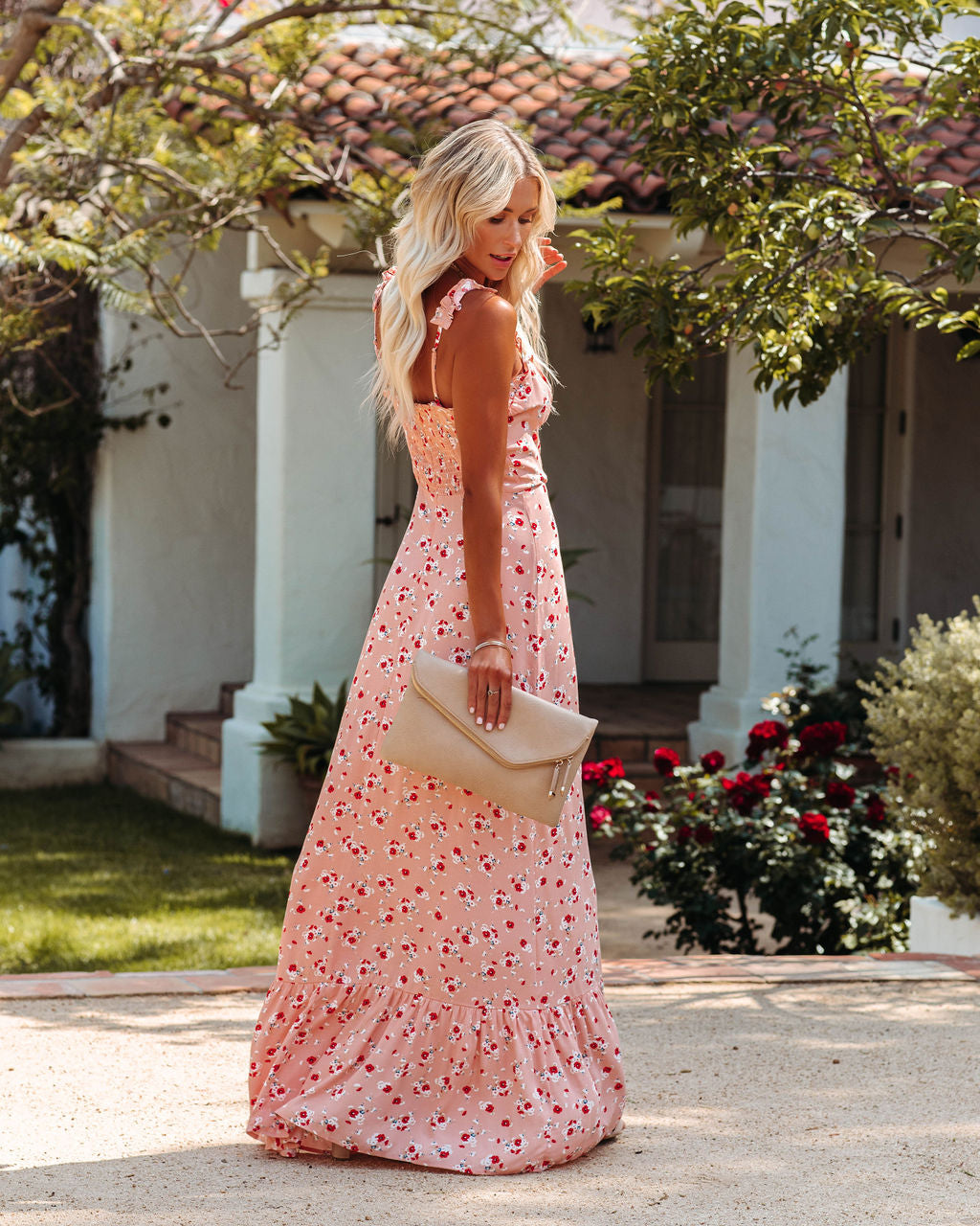 Like A Peach Floral Ruffle Maxi Dress - FINAL SALE