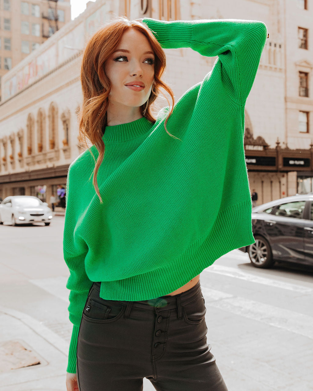 Cure My Curiosity Cotton Blend Sweater - Green