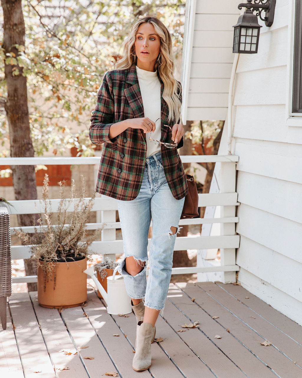 Pappy Plaid Double Breasted Blazer
