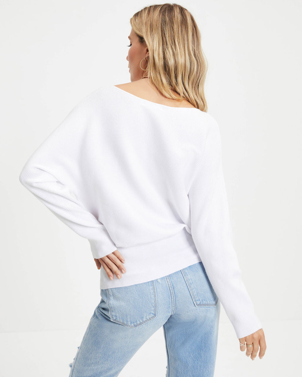 Kerry Ribbed Pullover Sweater - White