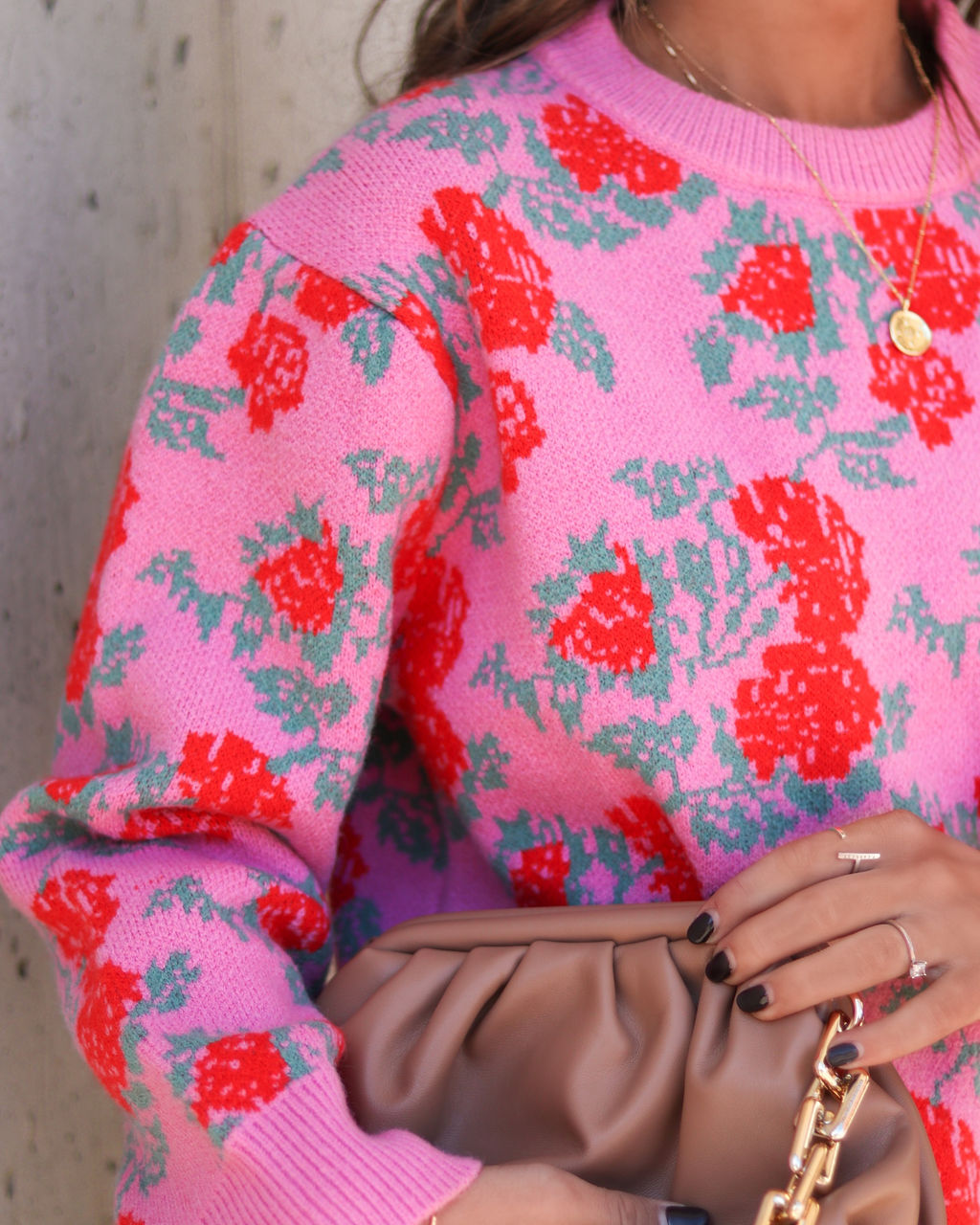 Stop And Smell The Roses Knit Pullover Sweater