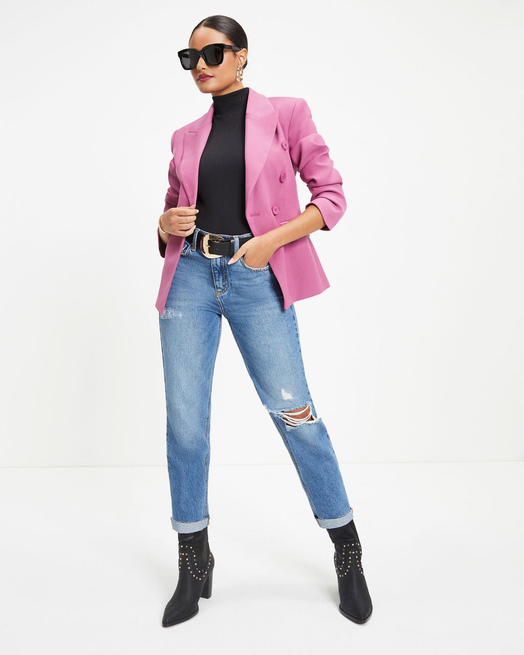 Must Be Baby Pocketed Blazer - Dusty Purple