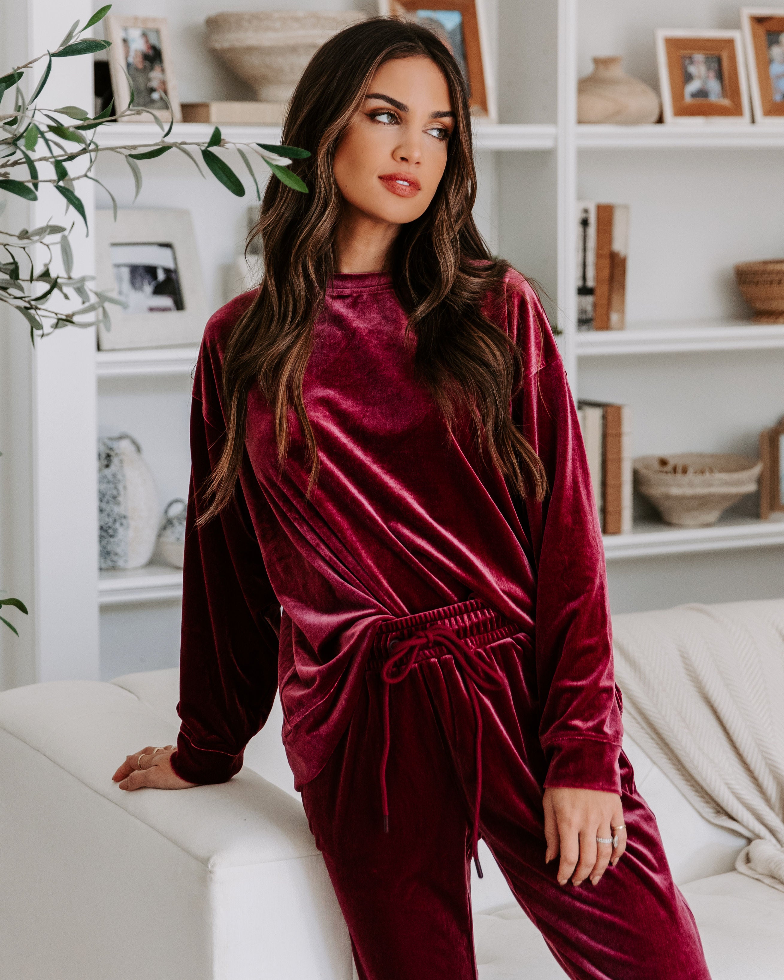 Switch Off Velvet Pullover Sweater - Rose