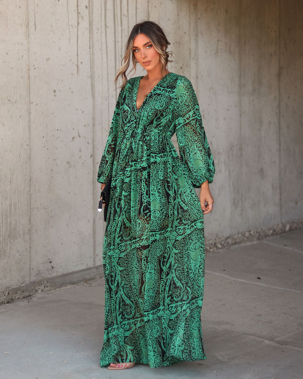 Do What I Feel Printed Chiffon Maxi Dress