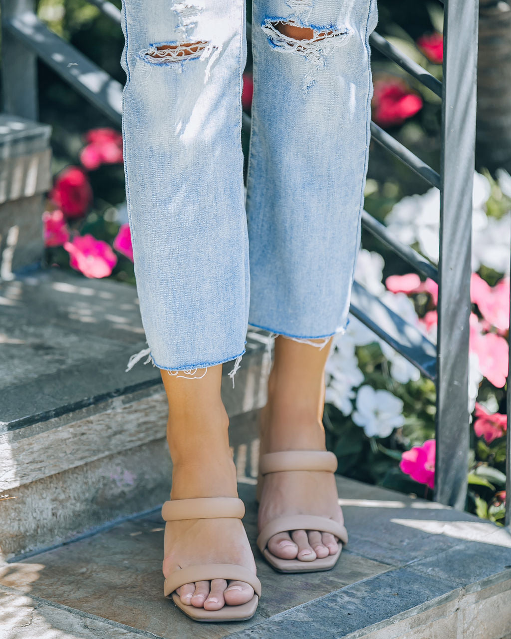 Schena Square Toe Heeled Sandal - Nude - FINAL SALE