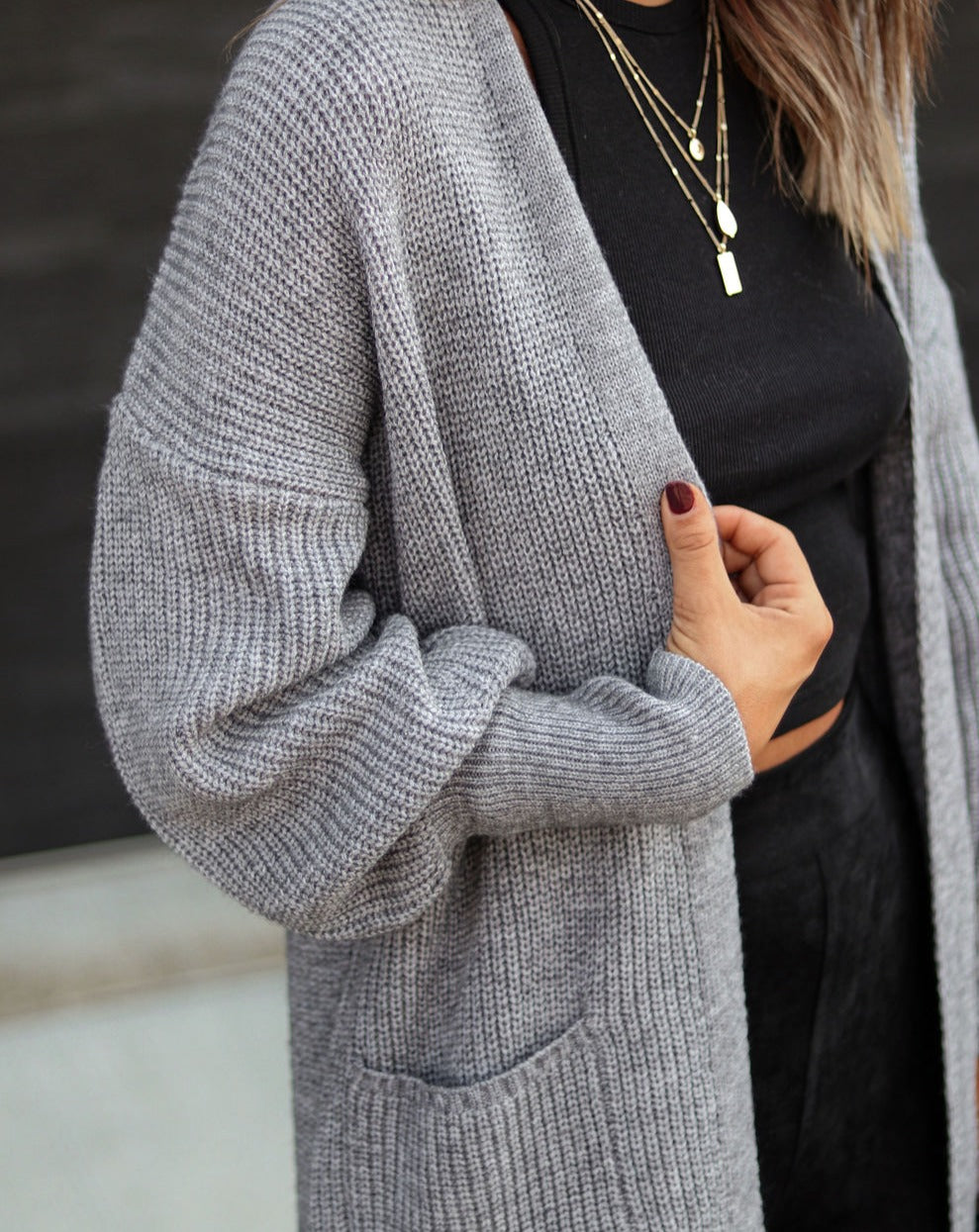 Kingston Pocketed Knit Cardigan - Grey