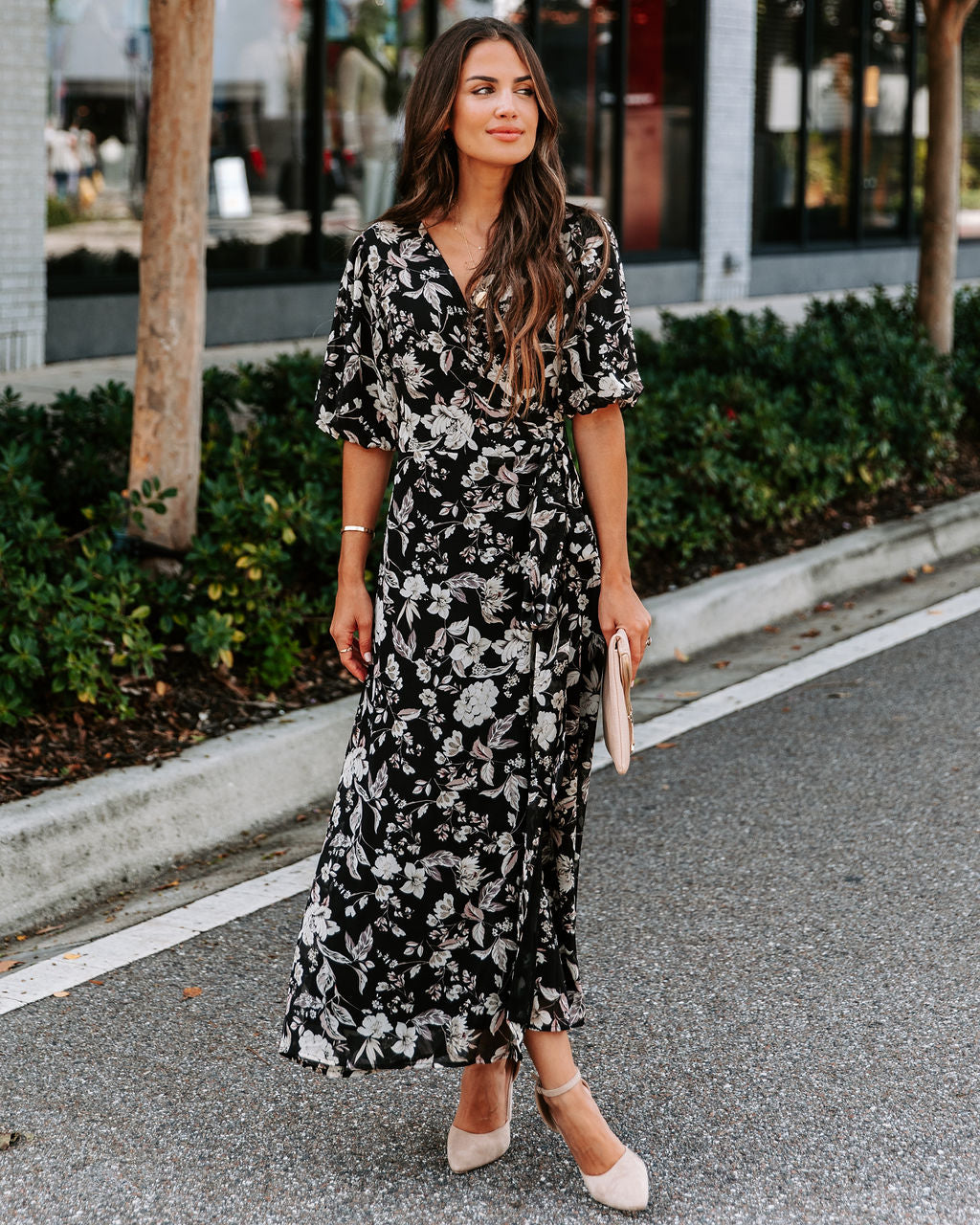 Tasha Floral Wrap Midi Dress