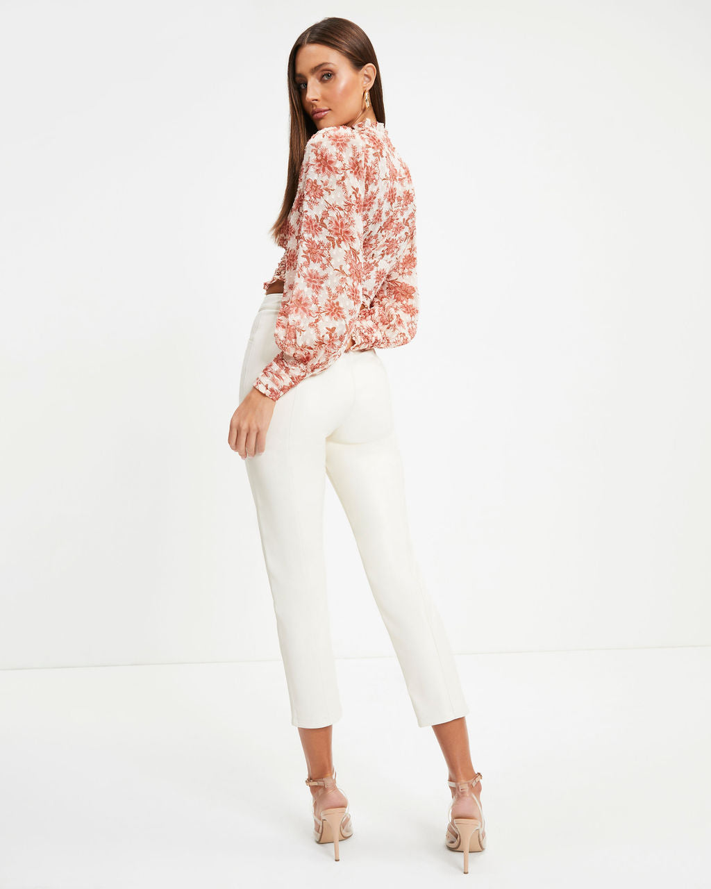 Suzzy Floral Long Sleeve Crop Top