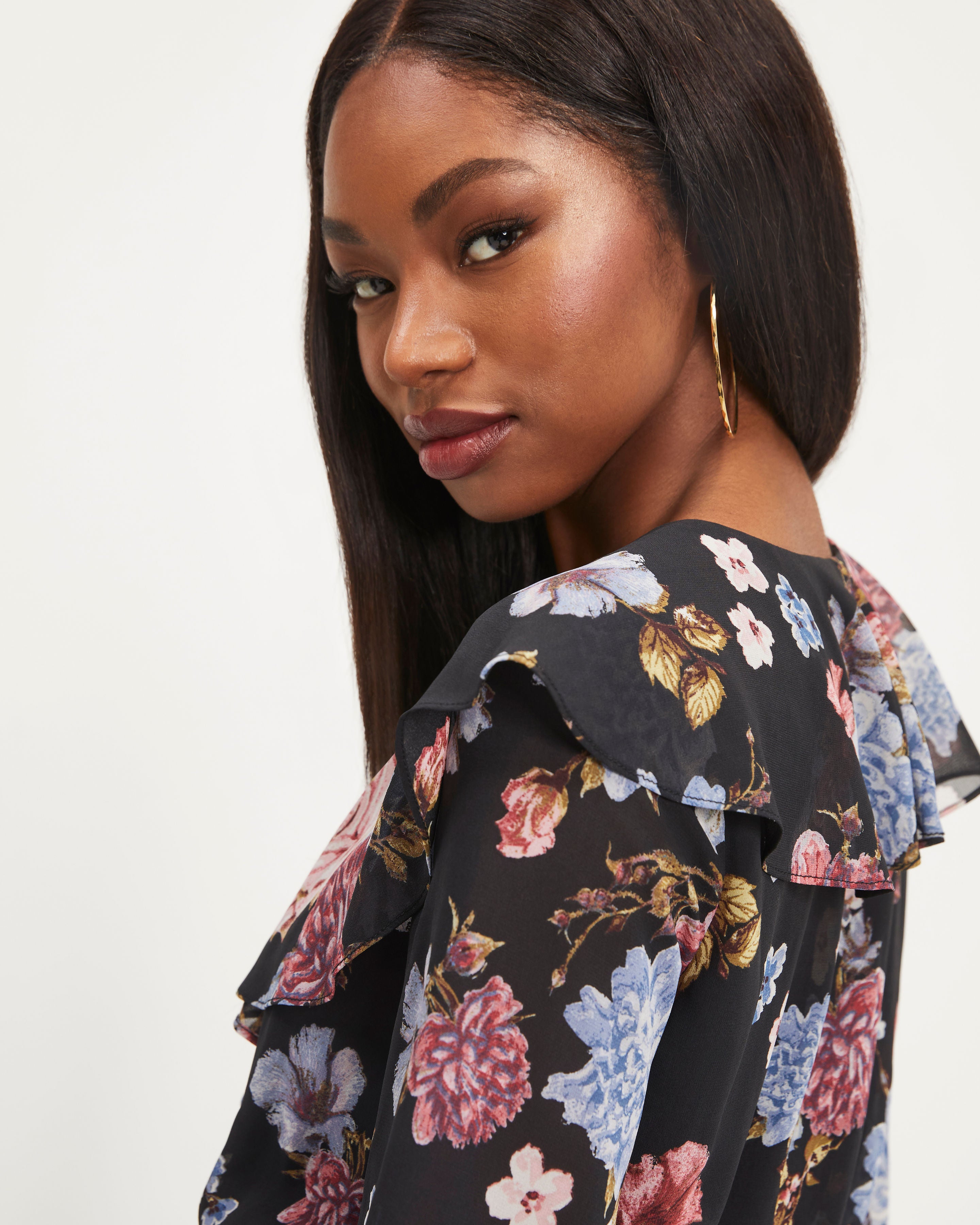 All The Frills Floral Smocked Tiered Mini Dress