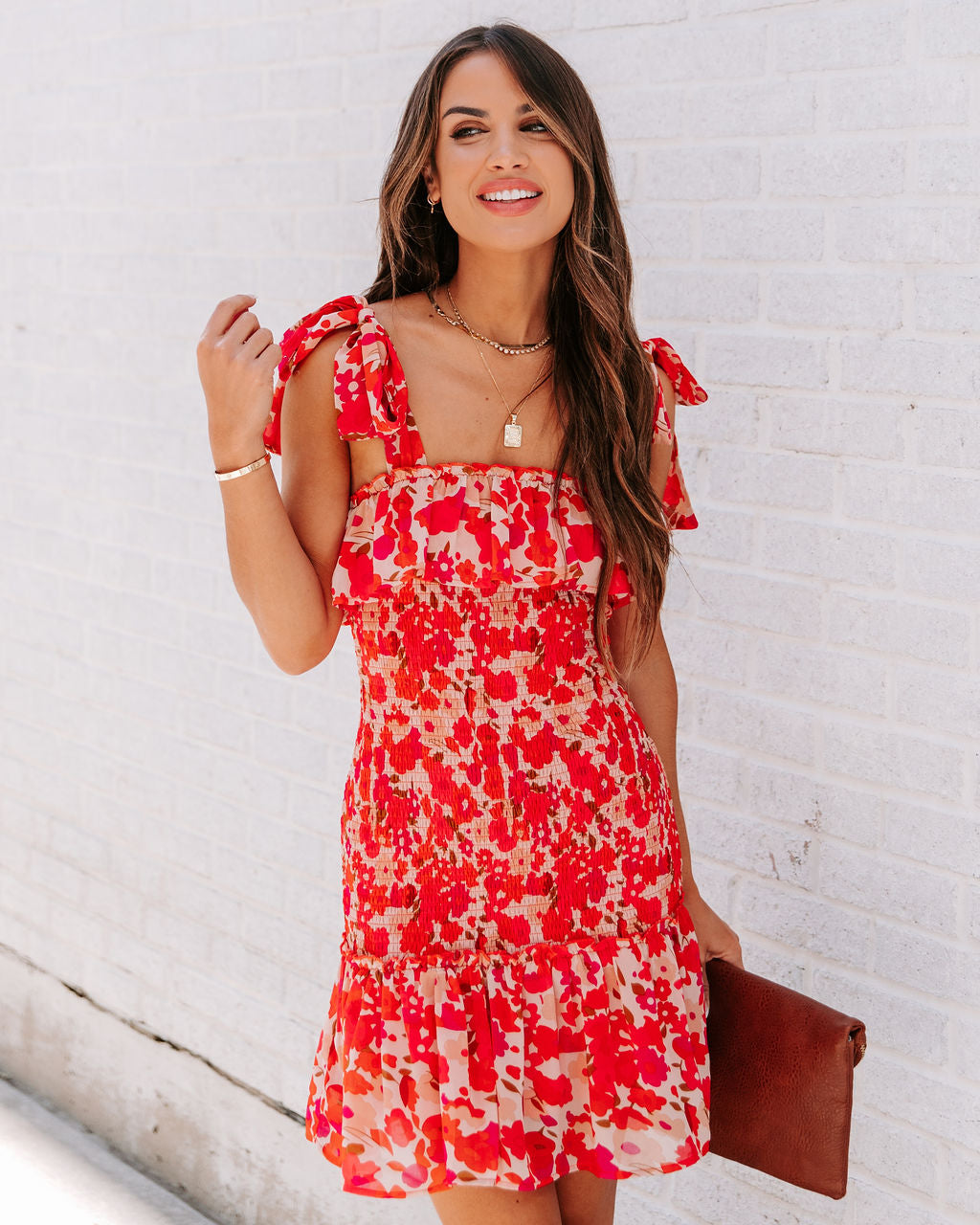 Lolita Floral Smocked Tie Mini Dress - FINAL SALE