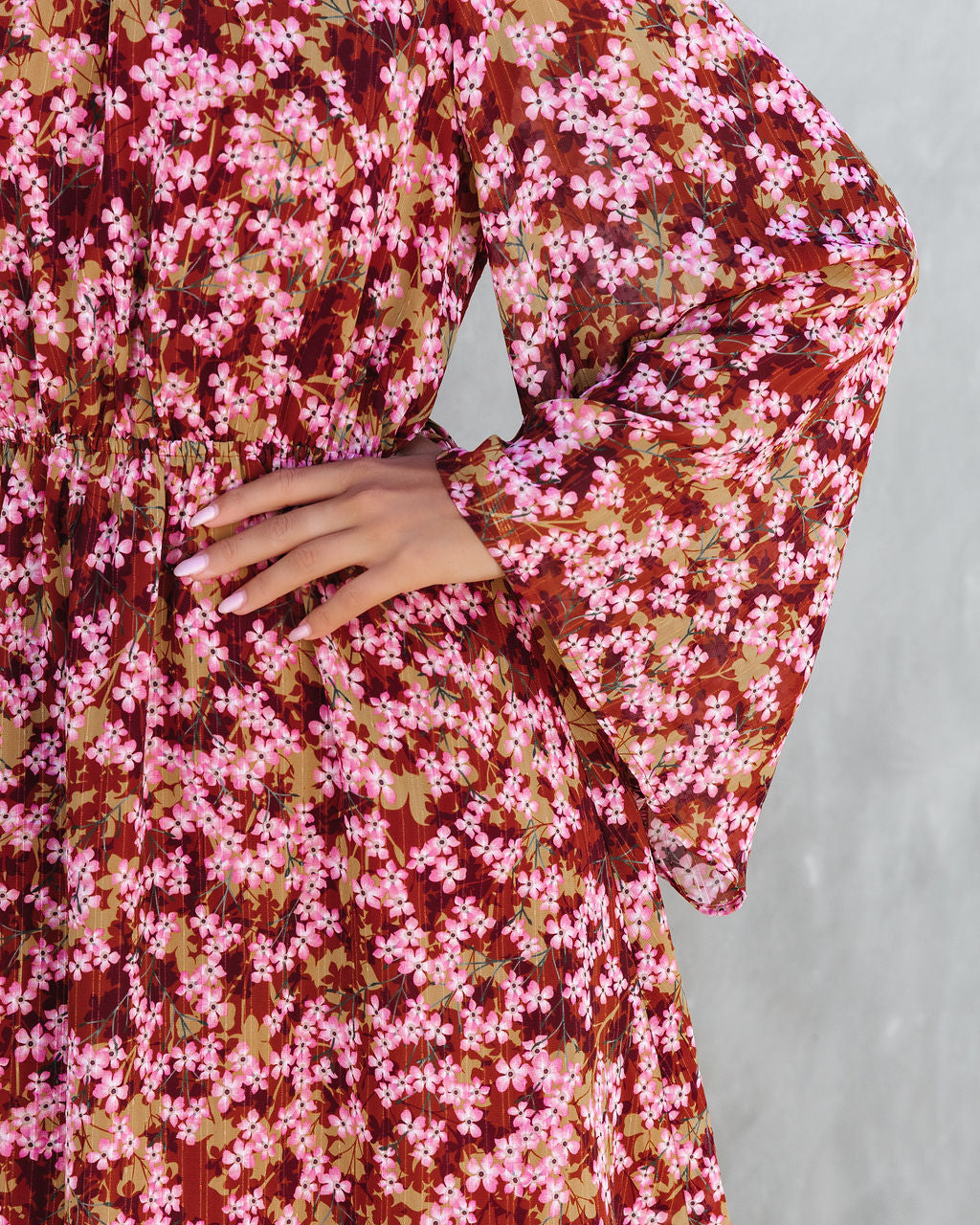 Serenity Floral Bell Sleeve Mini Dress