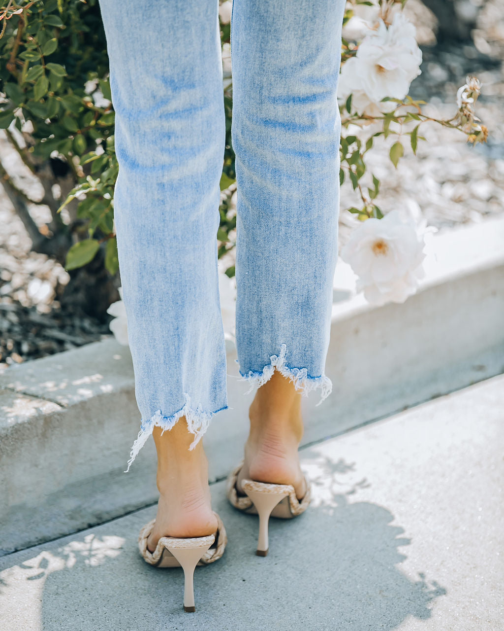 Nova Square Toe Heeled Raffia Mule - Natural - FINAL SALE