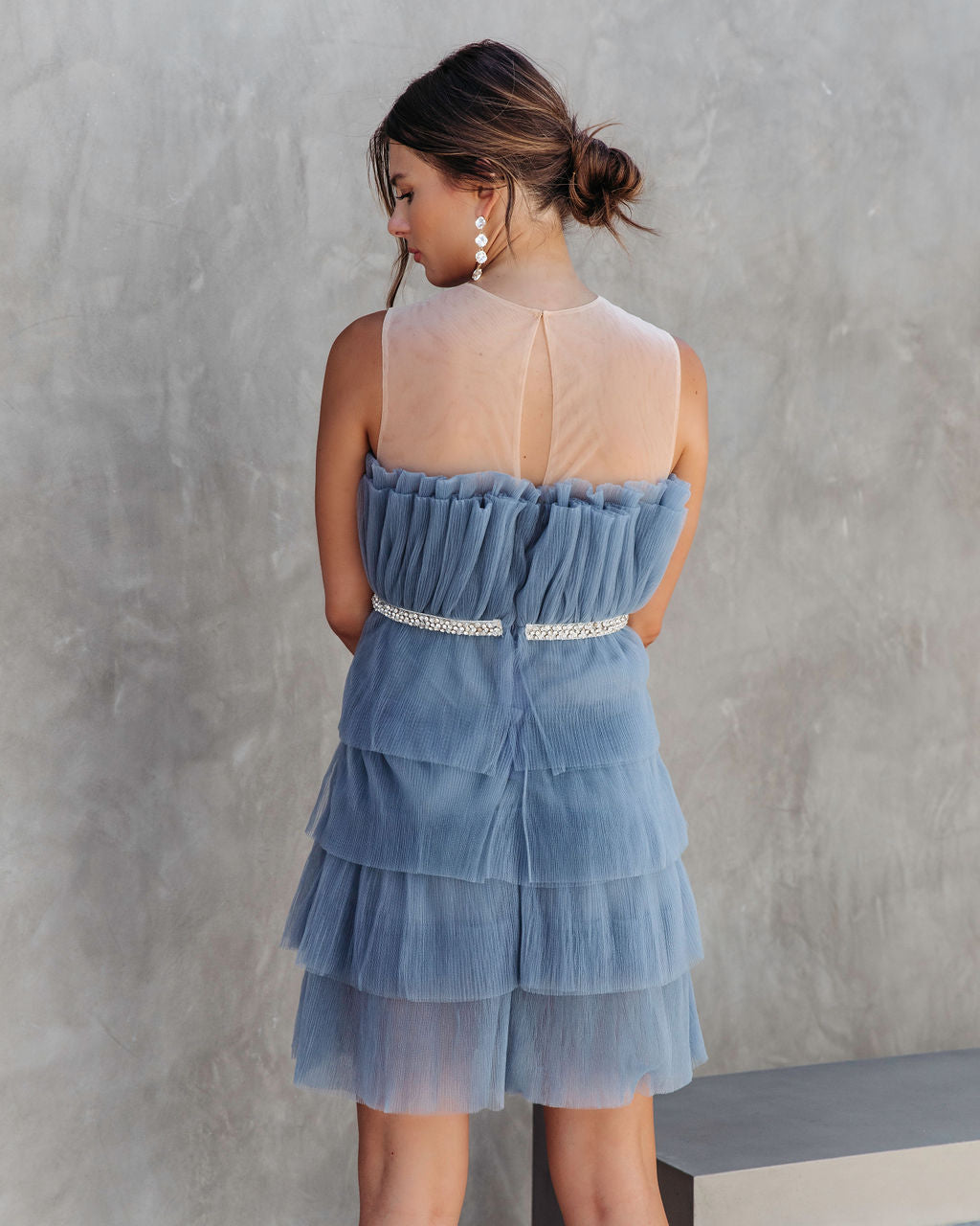 Modern Day Cinderella Strapless Tulle Dress - Blue - SALE
