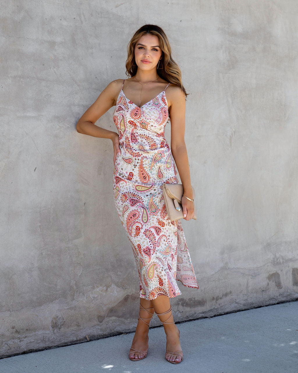 Cote Sur Paisley Ruched Midi Dress - FINAL SALE