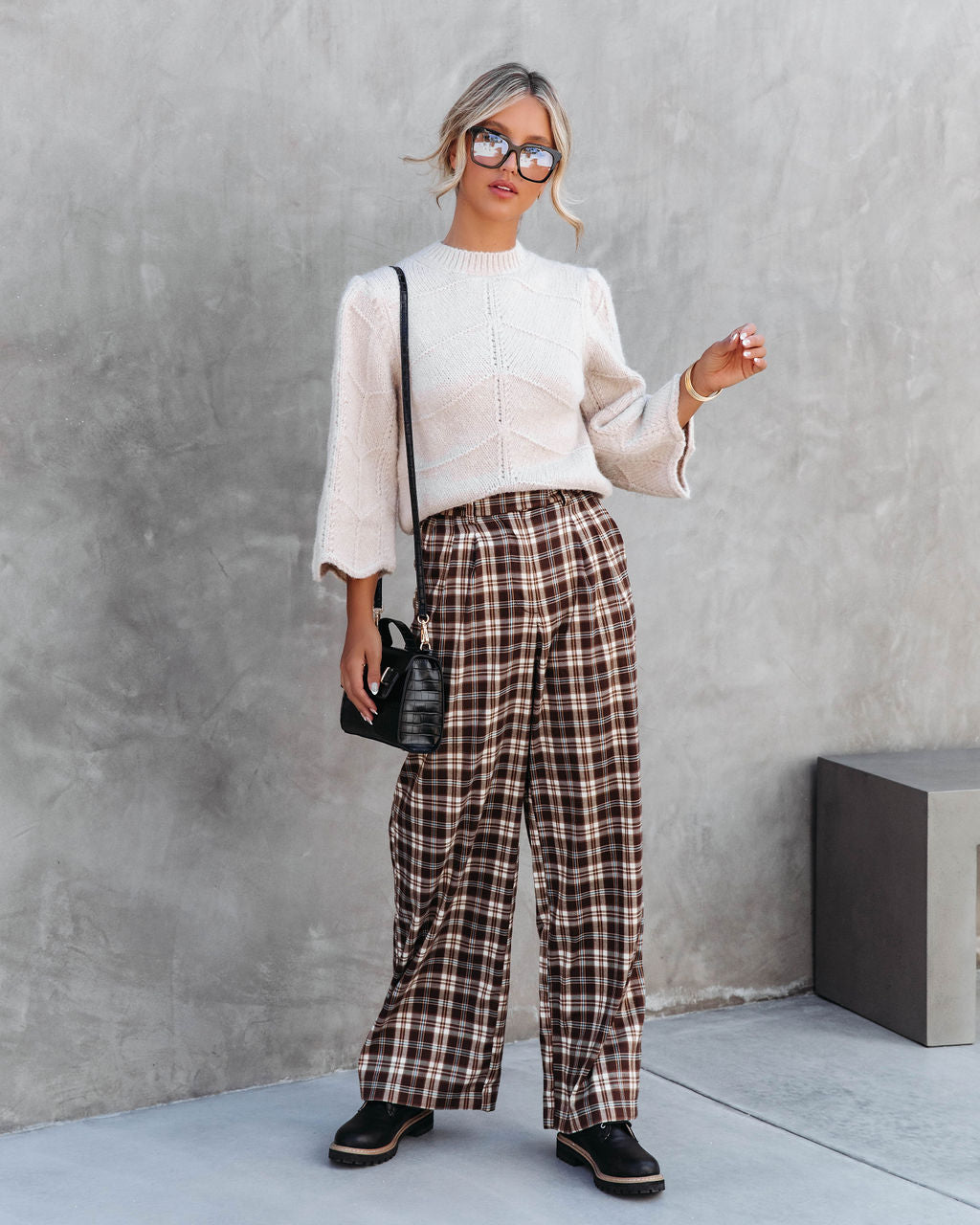 Darlene Knit Bell Sleeve Sweater - Beige