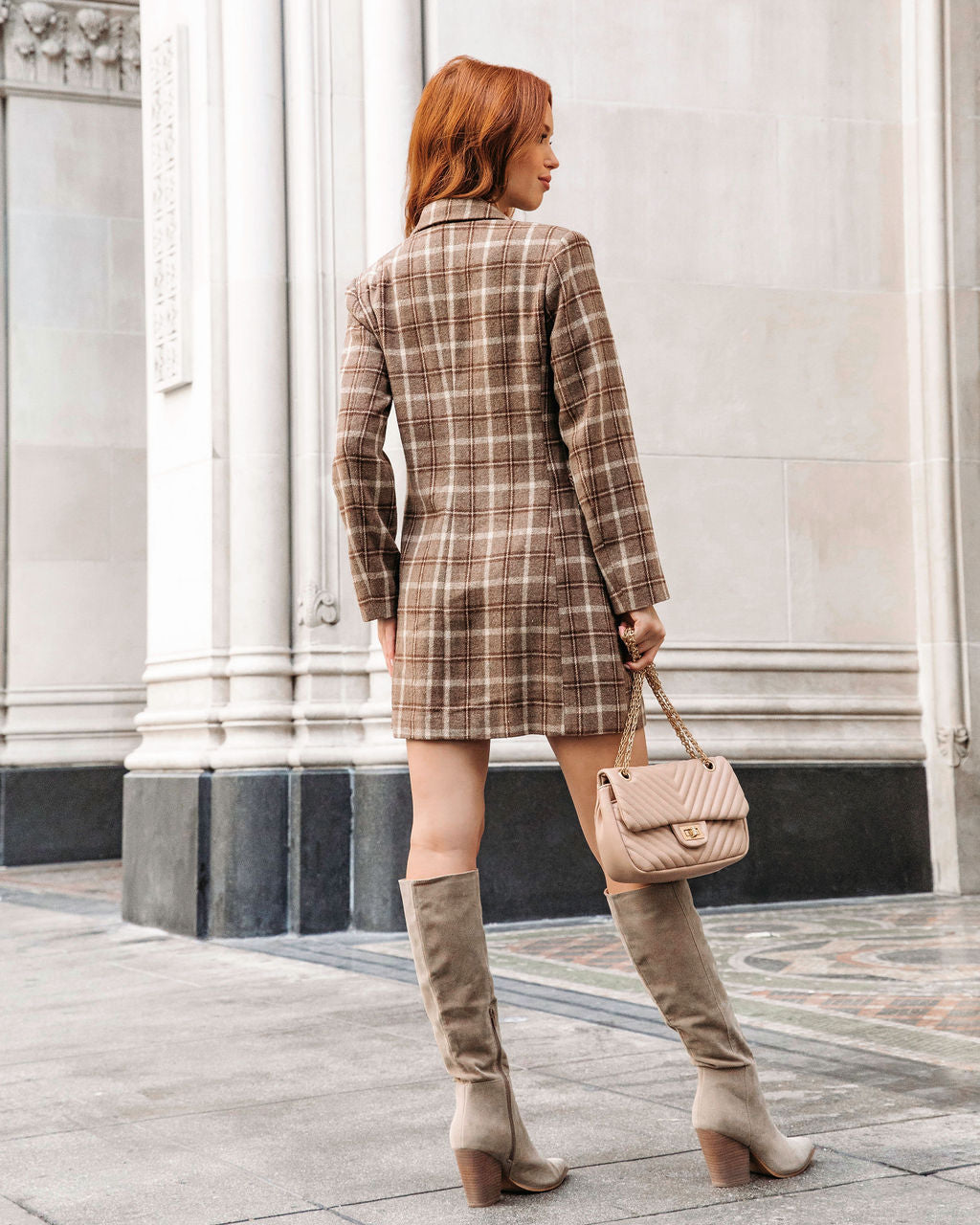Prep Star Plaid Blazer Mini Dress