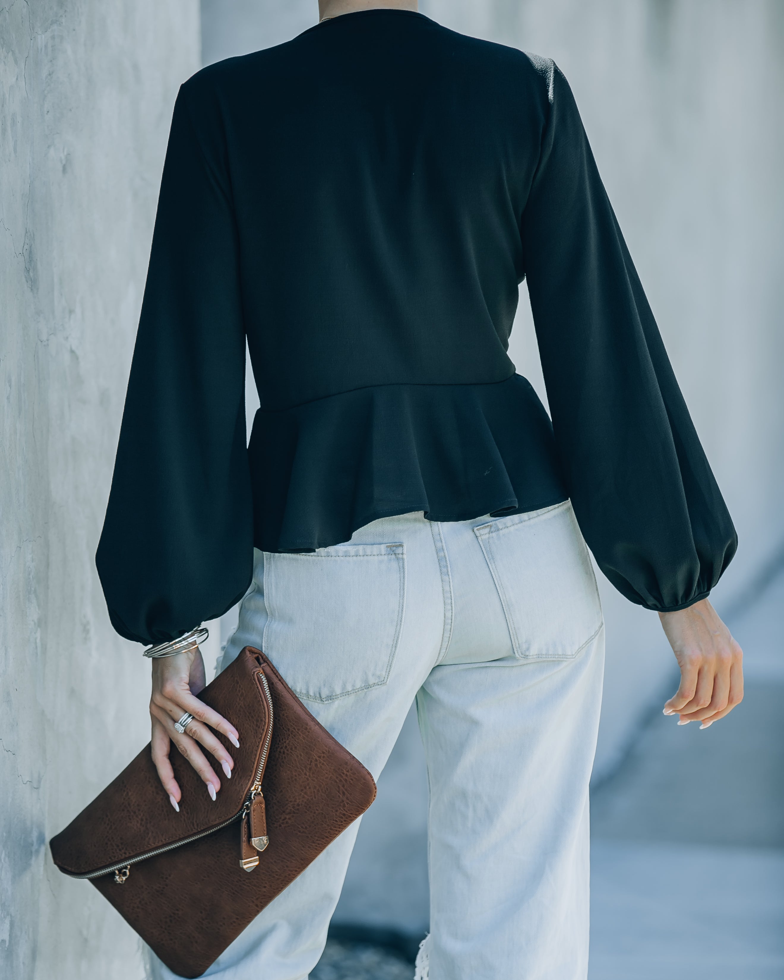 Erica Front Tie Top - Black - FINAL SALE