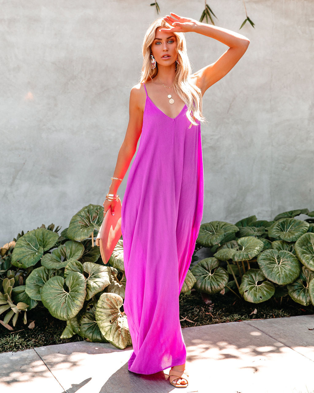 Olivian Pocketed Maxi Dress - Magenta