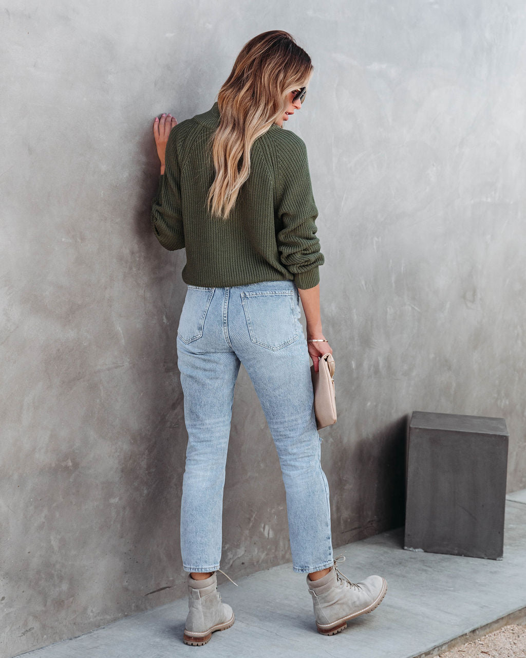 Looking Like A Million Knit Pocketed Satin Zip Up Sweater - Olive