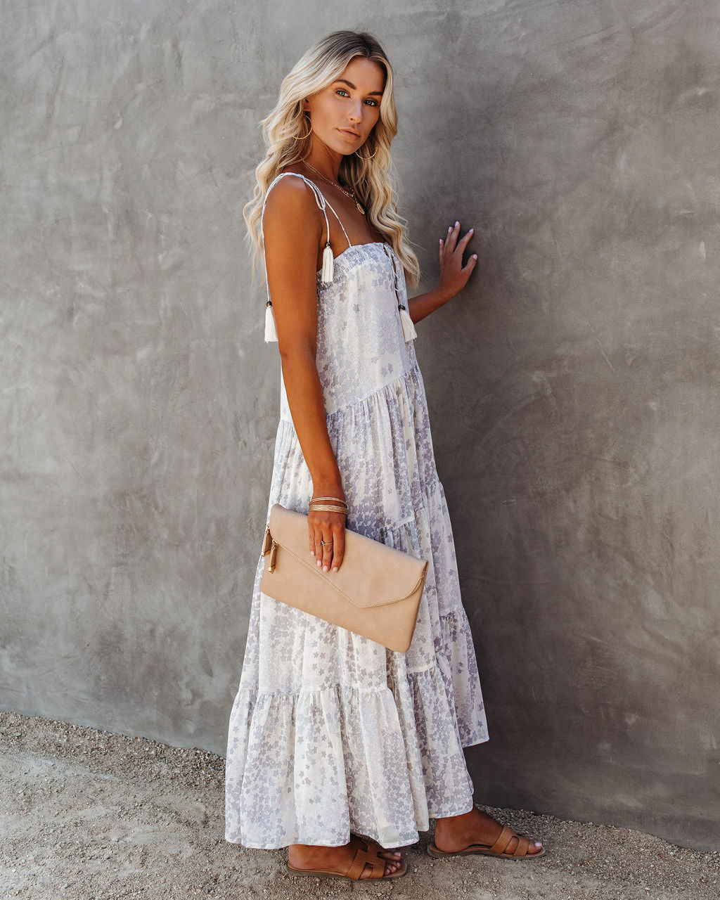 Lights Down Low Tiered Tassel Midi Dress - FINAL SALE
