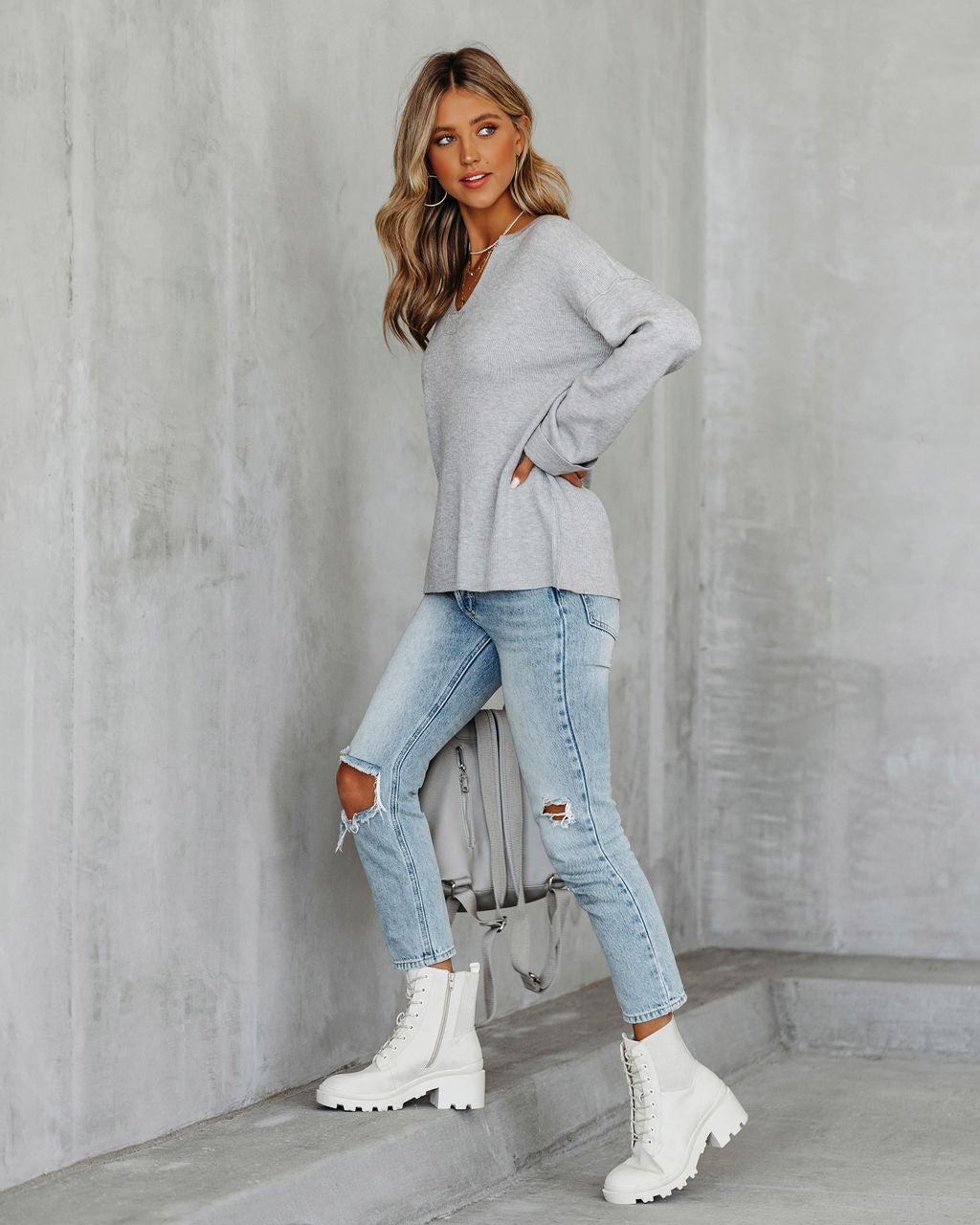 Willa Heeled Lace Up Boot - Cream