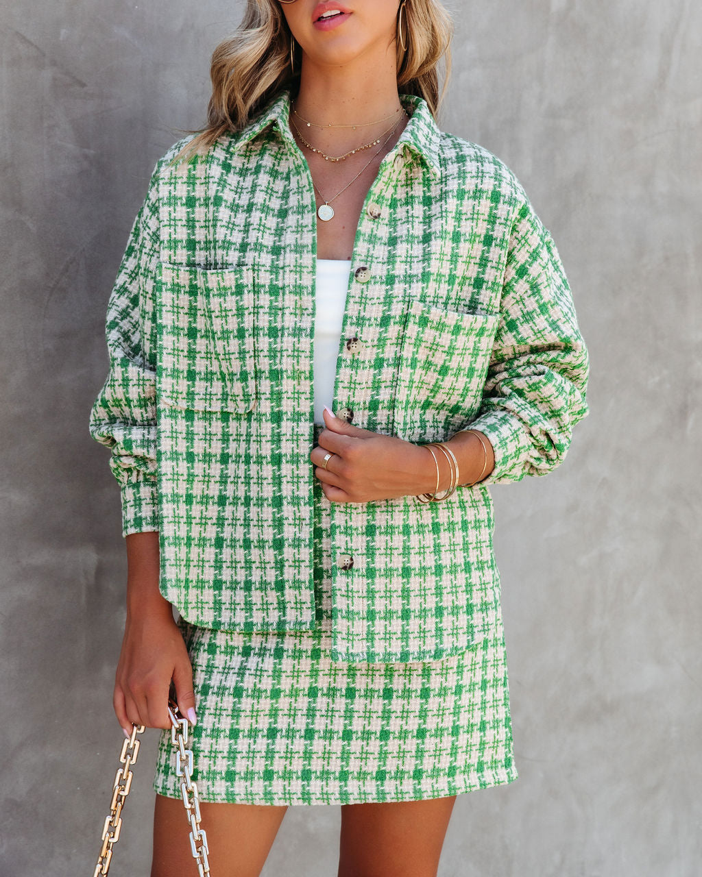 Jackie Houndstooth Lightweight Tweed Jacket - SALE