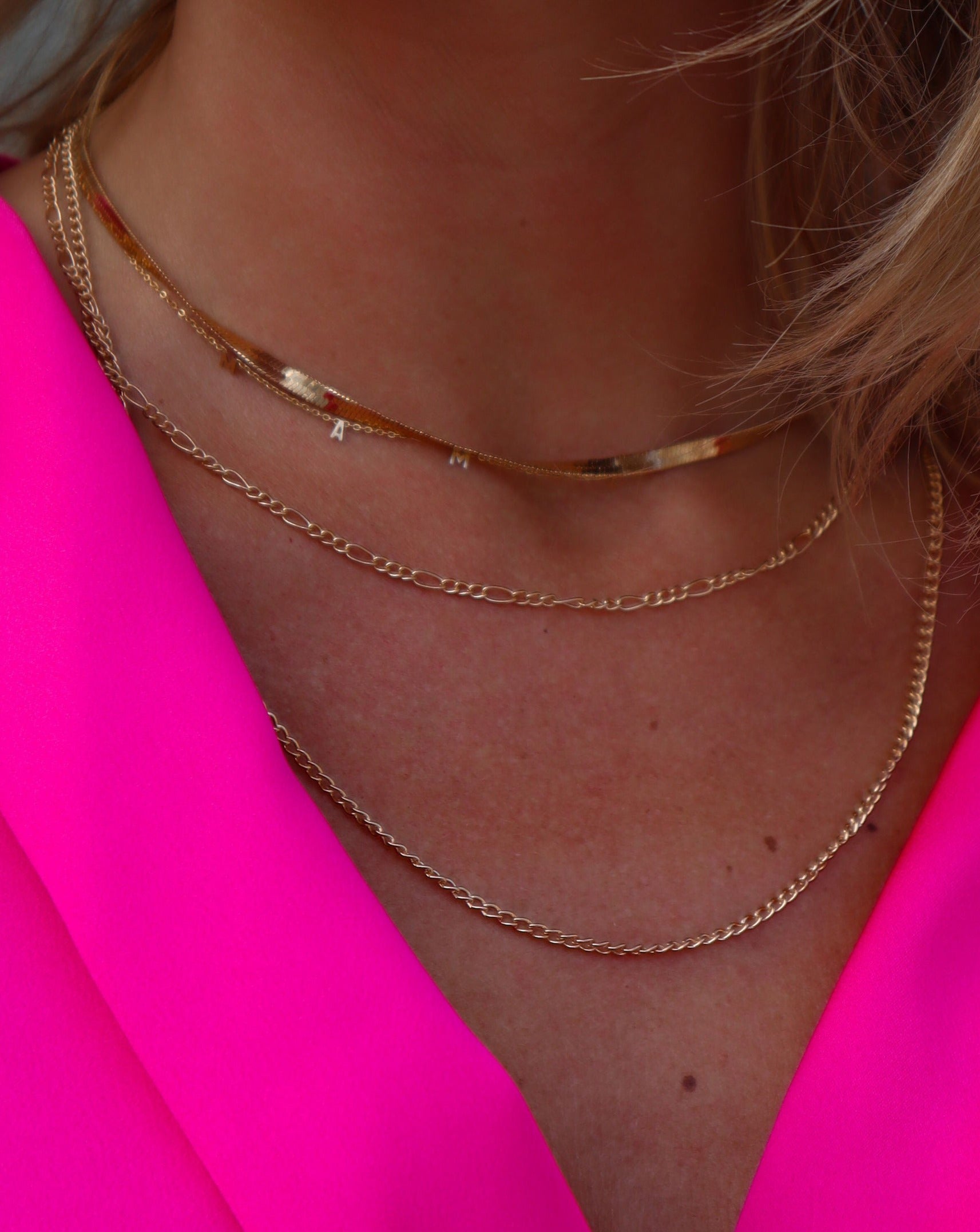 Shashi - Middleton Herringbone Layered Necklace - Gold