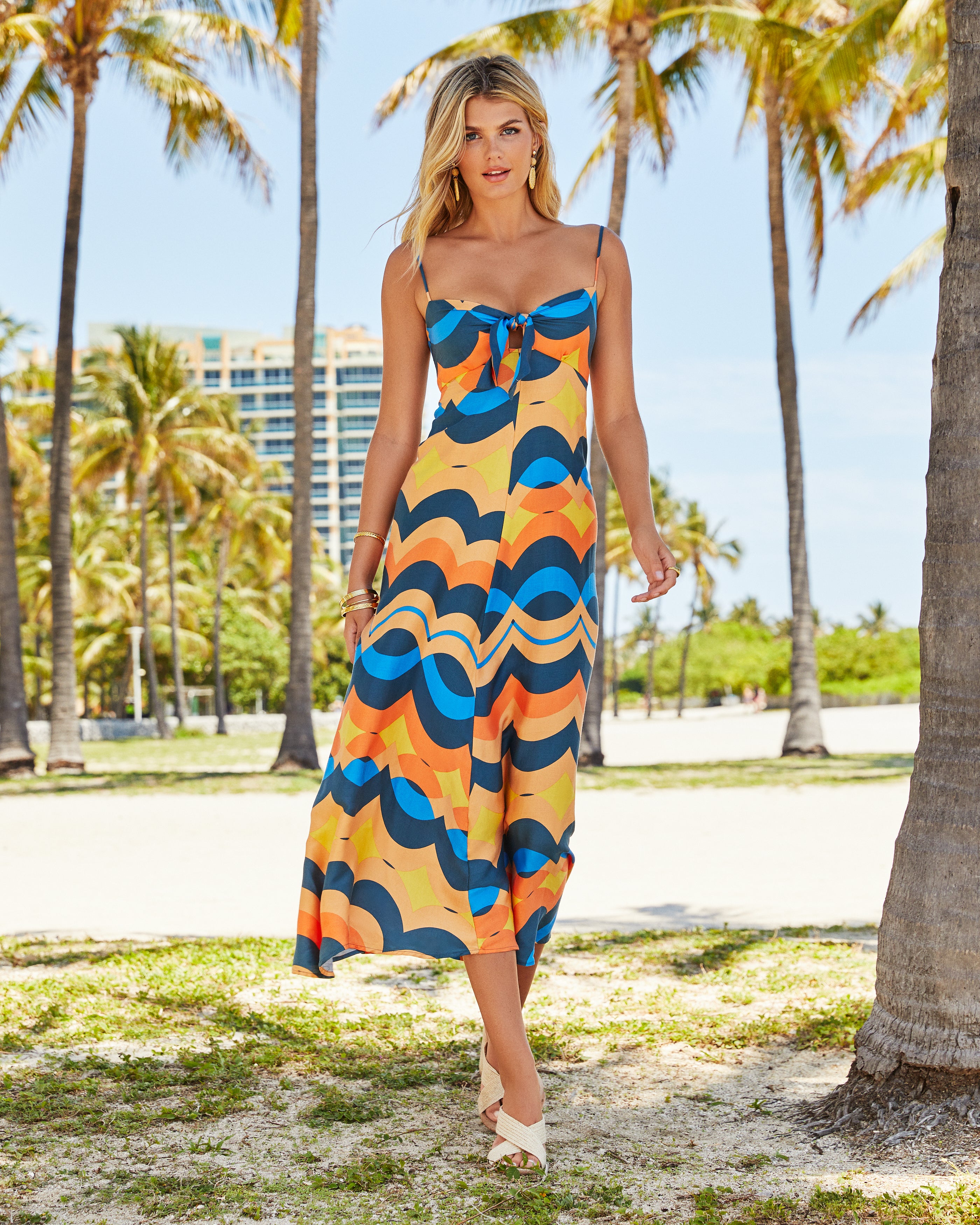 Marsha In Mia Front Tie Midi Dress - FINAL SALE