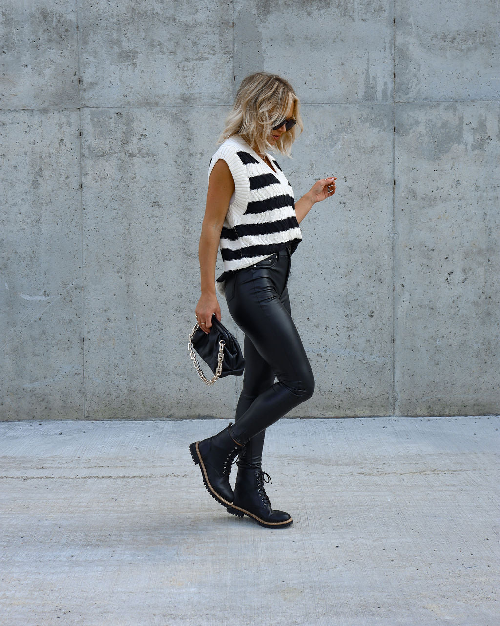 Between The Lines Striped Sweater Vest